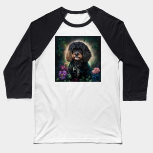 Cavoodle With Flowers Baseball T-Shirt